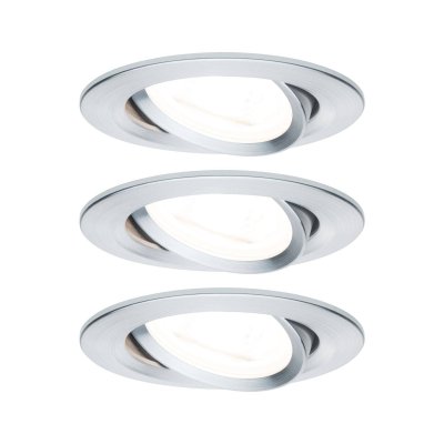 PAULMANN Kit 3 spots LED Nova GU10 orientables &agrave; encastrer alu 6,5W