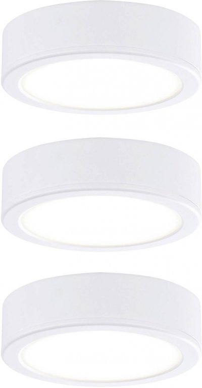 PAULMANN Kit 3 spots saillie pour meubles Pukk 12230 V 2700K plastiqueblanc