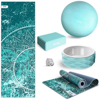 FITFIU FITNESS Kit 5 accessoires de yoga  - KITWELL-500 BLEU