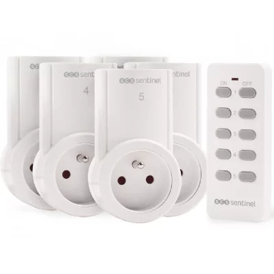 SCS SENTINEL Kit 5 prises t&eacute;l&eacute;command&eacute;es 2300W - KA-FRS 05C - KA-FRS 05C