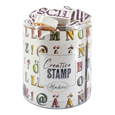 ALADINE Kit 54 tampons Stampo'scrap Alphabet crayonn&eacute; -  - couleur variant
