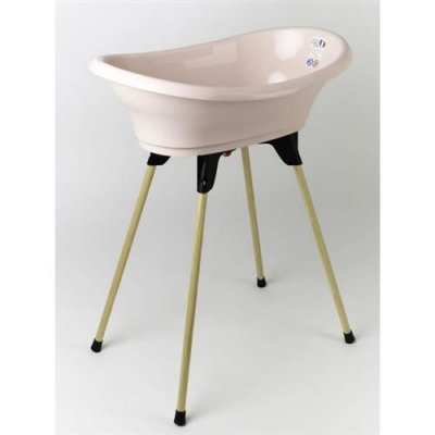  KIT BAIGNOIRE VASCO Rose Poudr&eacute; : baignoire + pieds + tuyau de vidange