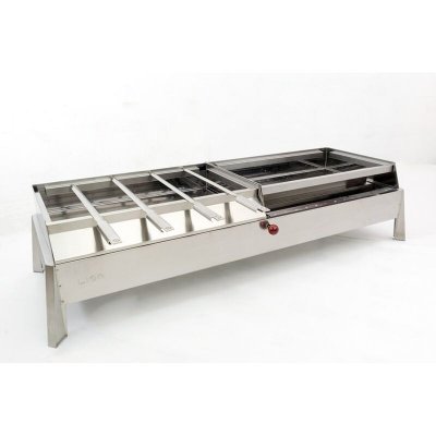 LISA Kit brochettes pour barbecues au charbon de bois en acier etna