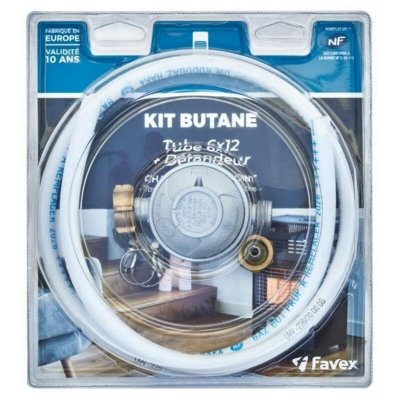 COOKINGBOX Kit butane avec t&eacute;tine pour chauffage d'appoint gaz