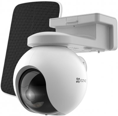 EZVIZ Kit cam&eacute;ra motoris&eacute;e sur batterie HB8 2K+ et panneau solaire
