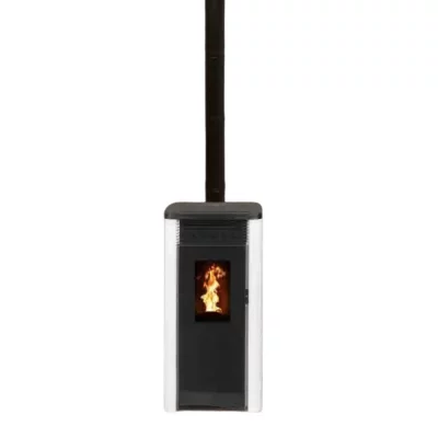 INTERSTOVES Kit conduit Vertical ou sortie toit pour Po&ecirc;le &agrave; granul&eacute;s 80/125 - Noir laqu&eacute;