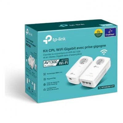 TP LINK Kit CPL AV1300 Gigabit WiFi AC avec prise gigogne TP-LINK Blanc