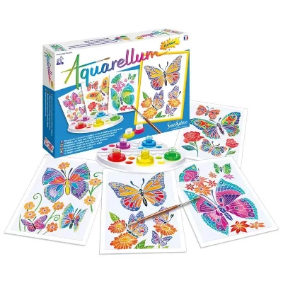 SENTOSPHERE Kit cr&eacute;atif Aquarellum Junior Papillons et fleurs Sentosph&egrave;re