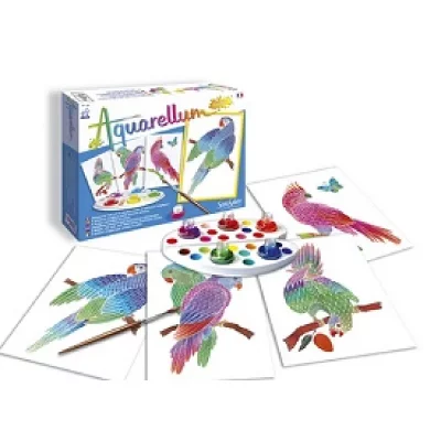SENTOSPHERE Kit cr&eacute;atif Aqyuarellum Junior Perroquets Sentosh&egrave;re