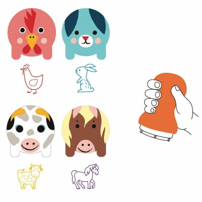 DJECO Kit cr&eacute;atif  Tampons pour les petits Animaux de la ferme