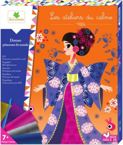 AU SYCOMORE Kit cr&eacute;atif Les ateliers du calme Dorure Princesses du monde