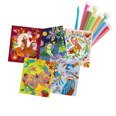 AU SYCOMORE Kit cr&eacute;atif Les Ateliers du Calme Tableaux Sable Jardin Merveilleux