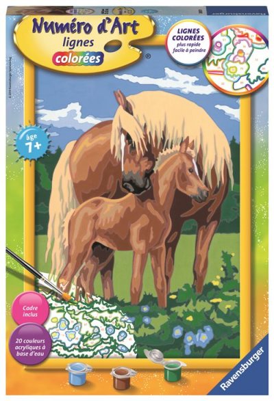 RAVENSBURGER Kit cr&eacute;atif  grand format num&eacute;ro d'art fiers chevaux