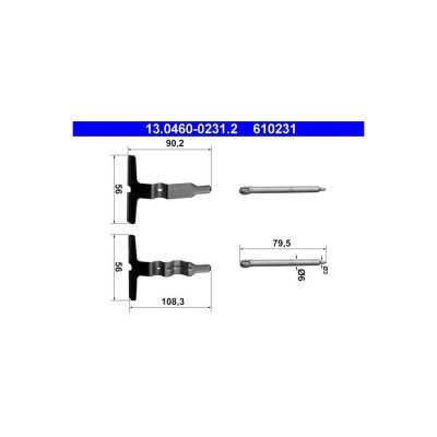 ATE Kit d'accessoires pour plaquette de frein &agrave; disque  13.0460-0231.2