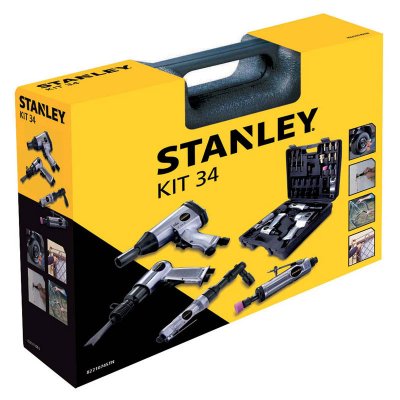 STANLEY Kit d'outils pneumatiques + accessoires 34 pi&egrave;ces  8221074stn