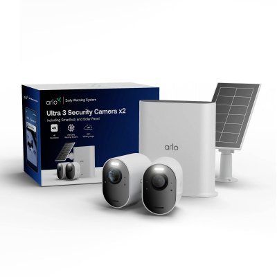 ARLO Kit de 2 connect&eacute;es Ultra 3 ext&eacute;rieure Blanc + 1 panneau solaire
