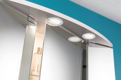 PAULMANN Kit de 2 spots LED de meuble &agrave; encastrer rond chrome 2 x 2,5W