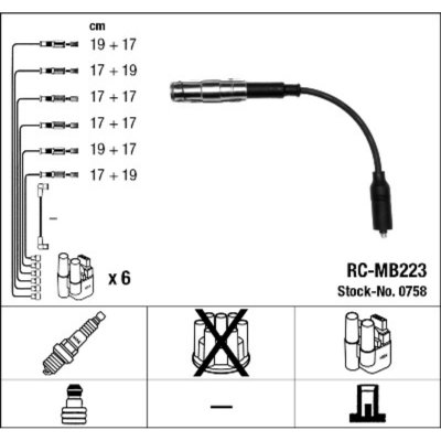 NGK Kit de c&acirc;bles dallumage RC-MB223 
