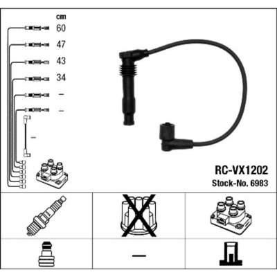 NGK Kit de c&acirc;bles dallumage RC-VX1202 