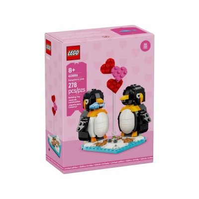 Kit de construction - LEGO - 40886 - D&eacute;coration Saint-Valentin - 2 manchots articul&eacute;s - 8+ 