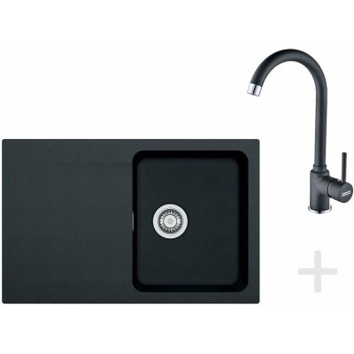 FRANKE Kit de cuisine T30, &Eacute;vier en tectonite OID 611-78, noir + Mitigeur FP 9900, noir (114.0366.039)