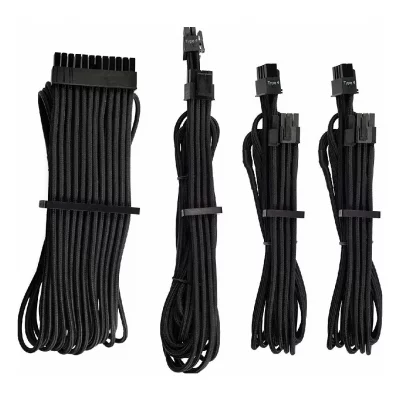 CORSAIR Kit de d&eacute;marrage de cables pour alimentation de type 4 Gen 4 &agrave; gainage individuel &ndash; noir