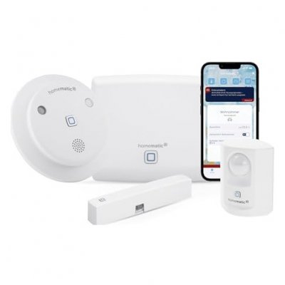 HOMEMATIC IP Kit de d&eacute;marrage pour alarme avec d&eacute;tecteur, sir&egrave;ne et centrale - ip