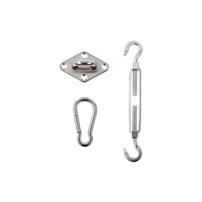 HESPERIDE Kit de fixation de toile solaire - 3 pi&egrave;ces - Acier inoxydable