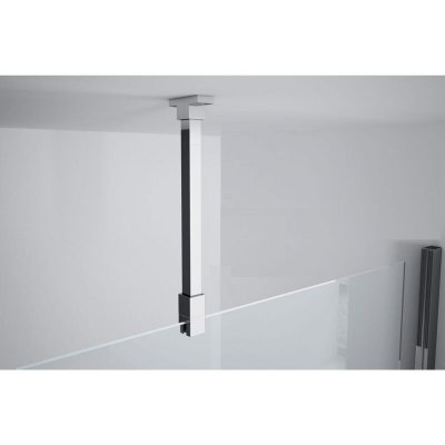 NOVELLINI Kit de fixation plafond pour paroi de verre 6 et 8 mm - Chrom&eacute;