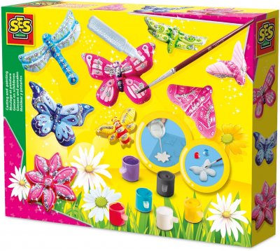 SES CREATIVE Kit de moulage en pl&acirc;tre Papillons scintillants