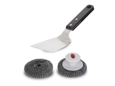 LE MARQUIER Kit de nettoyage pour plancha  (1 spatule + Boules inox)