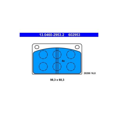ATE Kit de plaquettes de frein frein &agrave; disque 13.0460-2953.2 
