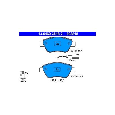 ATE Kit de plaquettes de frein frein &agrave; disque 13.0460-3818.2 