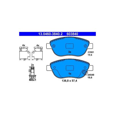ATE Kit de plaquettes de frein frein &agrave; disque 13.0460-3840.2 