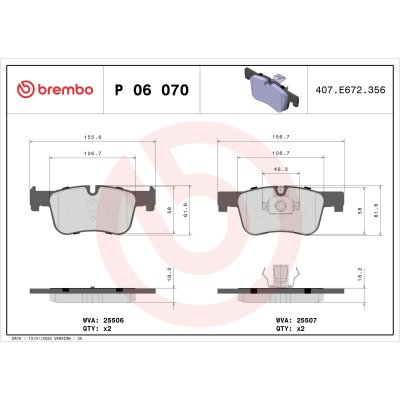 BREMBO Kit de plaquettes de frein frein &agrave; disque  XTRA LINE P 06 070X