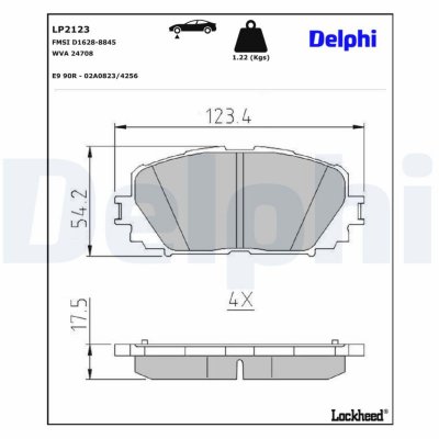 DELPHI Kit de plaquettes de frein, frein &agrave; disque  LP2123