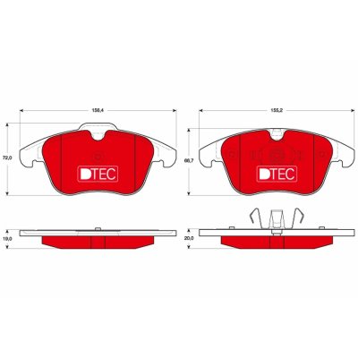 TRW Kit de plaquettes de frein frein &agrave; disque DTEC COTEC GDB1683DTE 