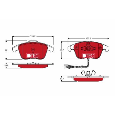 TRW Kit de plaquettes de frein frein &agrave; disque DTEC COTEC GDB1762DTE 