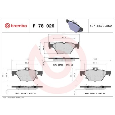 BREMBO Kit de plaquettes de frein frein &agrave; disque P 78 026 