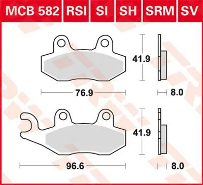 TRW Kit de plaquettes de frein frein &agrave; disque Sinter Street MCB582SH 