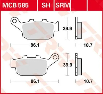 TRW Kit de plaquettes de frein frein &agrave; disque Sinter Street MCB585SH 