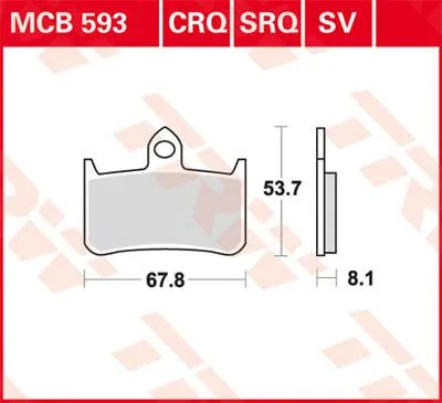 TRW Kit de plaquettes de frein frein &agrave; disque Sinter Street MCB593SV 