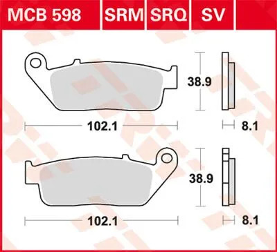 TRW Kit de plaquettes de frein frein &agrave; disque Sinter Street MCB598SV 