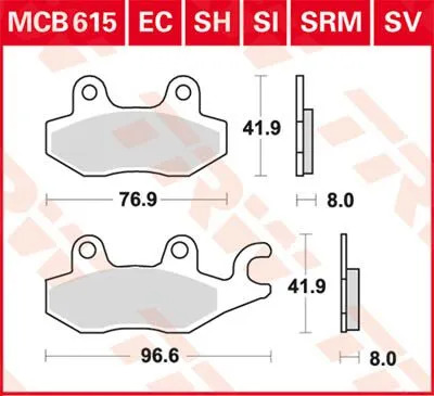 TRW Kit de plaquettes de frein frein &agrave; disque Sinter Street MCB615SV 