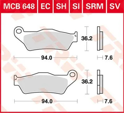 TRW Kit de plaquettes de frein frein &agrave; disque Sinter Street MCB648SH 