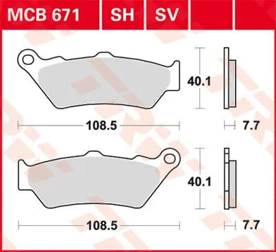 TRW Kit de plaquettes de frein frein &agrave; disque Sinter Street MCB671SV 
