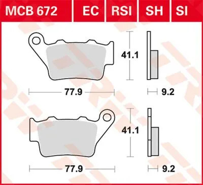 TRW Kit de plaquettes de frein frein &agrave; disque Sinter Street MCB672SH 