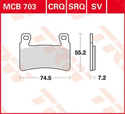 TRW Kit de plaquettes de frein frein &agrave; disque Sinter Street MCB703SV 
