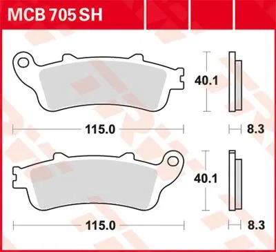 TRW Kit de plaquettes de frein frein &agrave; disque Sinter Street MCB705SH 