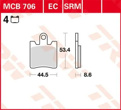 TRW Kit de plaquettes de frein frein &agrave; disque Sinter Street MCB706SV 